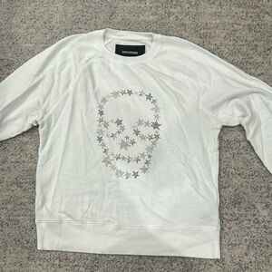 Zadig & Voltaire White Pull over with embellished skull
